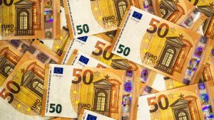 Macro shot of Euro Money